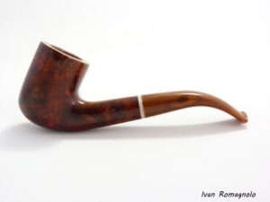 Pipa "Bent billiard" n.0625  finitura liscia in legno di radica