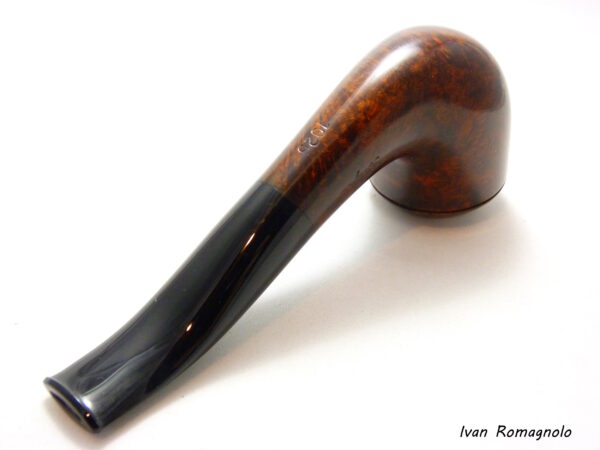 Pipa "Bent Rhodesian" n.1025  finitura liscia in legno di radica - immagine 11