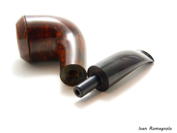 Pipa "Bent Rhodesian" n.1025  finitura liscia in legno di radica - immagine 13