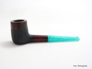 Pipa "Billiard" semi rusticata n.03-26 in legno di radica
